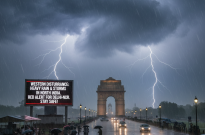 Western Disturbance Brings Heavy Rain and Storms to North India; Alerts Issued for Delhi-NCR